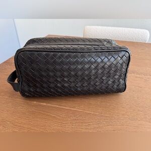 Bottega Veneta Black Woven Toiletry Bag